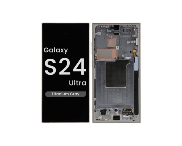 Aftermarket - Soft OLED Screen and Digitizer Assembly w/ Frame for Samsung Galaxy S24 Ultra (S928) (US / International Version) (Titanium Gray)