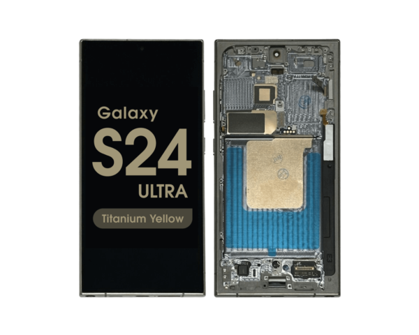 Refurbished - OLED Screen and Digitizer Assembly w/ Frame for Samsung Galaxy S24 Ultra (S928) (US / International Version) (Titanium Yellow)